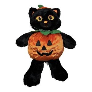 Build-A-Bear Midnight Sparkle Kitty Black Cat GITD Eyes Pumpkin Outfit & Box BAB